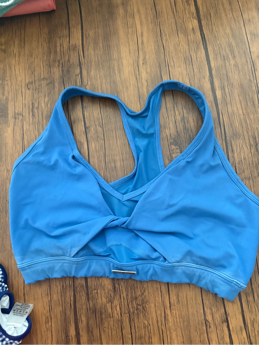 Whitney Simmons Gymshark Blue Twist-Front Sports Bra